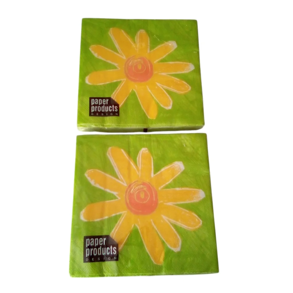 Paper Products Design Two Pack Flower Triple-Ply Disposable Napkins
